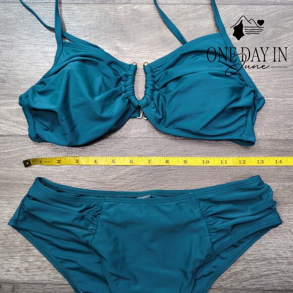 CharmLeaks Ruched Bottom Bikini Swimsuit Size M - Picture 3 of 5
